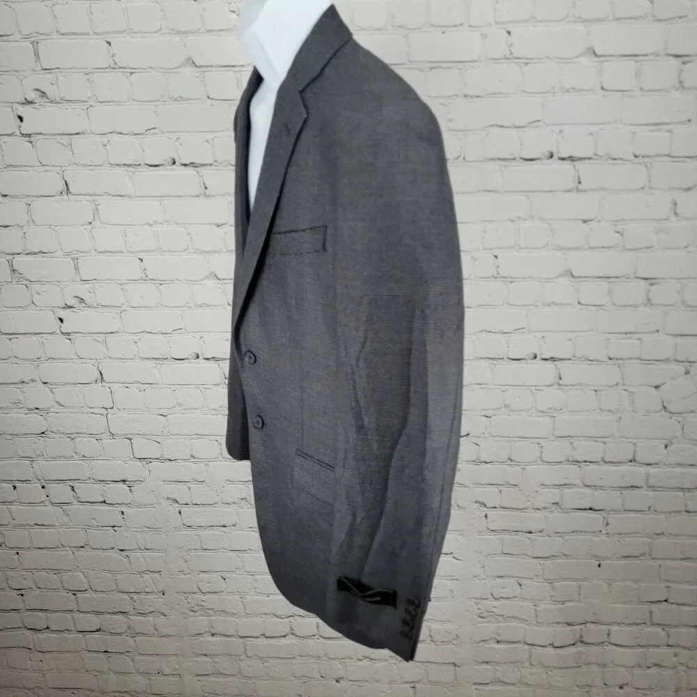 NWT Joseph Abboud Grey 100% Wool Houndstooth Blazer Sport Coat USA Made Size 40R